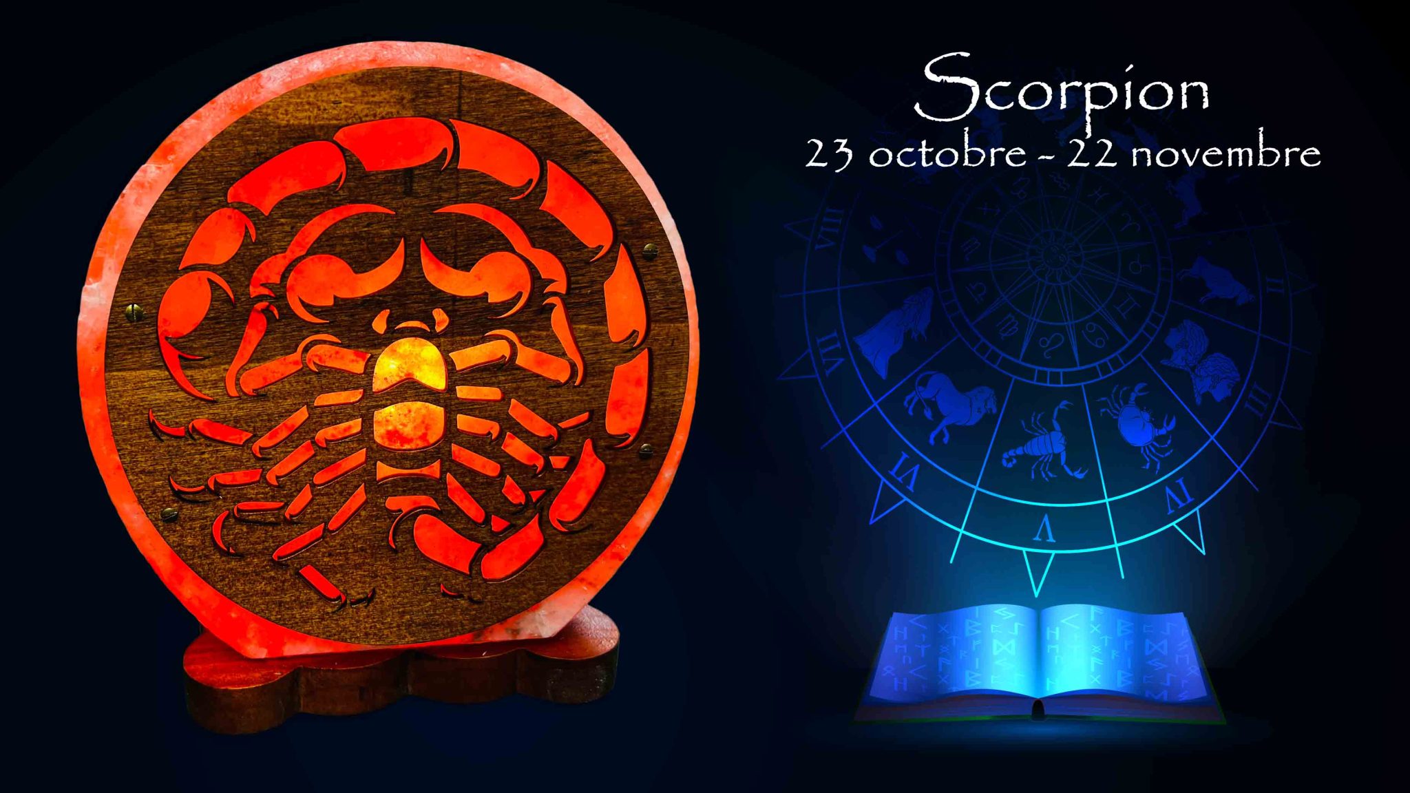Cube Cristal Scorpion - Signe Du Zodiaque 3D En Verre - Format Portrait XL (80x50x50 Mm) - Décoration Ou Cadeau - 6